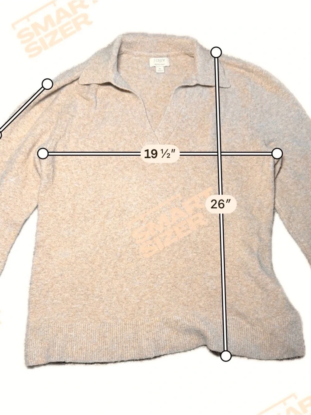 J. Crew Collared V-Neck extra soft Sweater in Camel Beige 7% wool